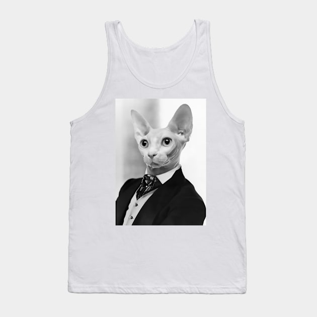 Gentleman Sphynx Cat - Pet Gift Tank Top by luigitarini